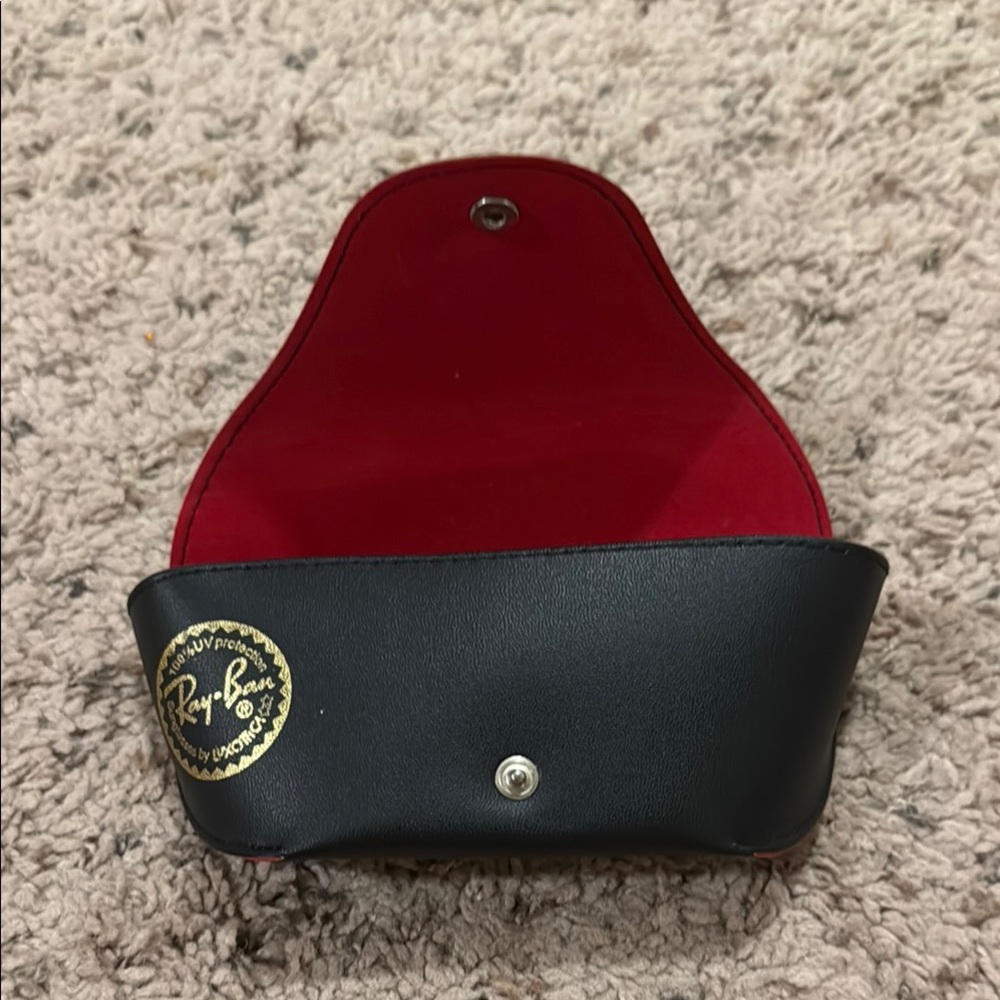 Ray-Ban Black and Red Sunglasses Case ONLY
